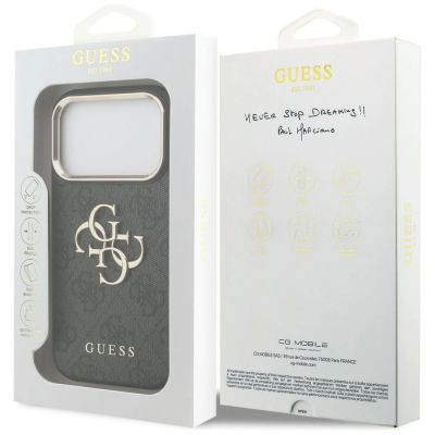 8. Guess 4G Big 4G Classic Logo Case for iPhone 17 Pro / 18 Pro - Black and Gold