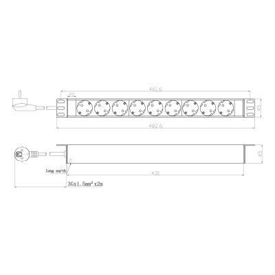 2. EFB Elektronik EK631DE.1 2 m power strip 9 x network sockets Indoor Black