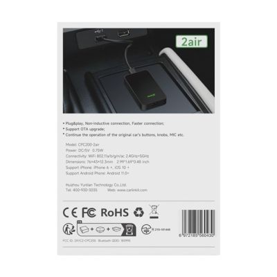 12. CARLINKIT 5.0 2Air Adapter Wireless Carplay Android Auto Carlink 5 Black