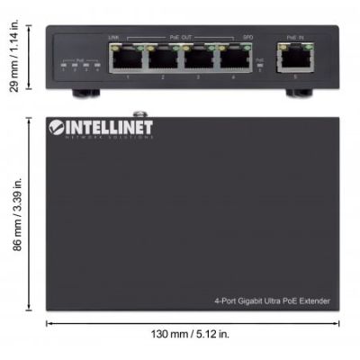 6. Intellinet 561617 Network Extender Network Transmitter Black 10, 100, 1000 Mbit/s