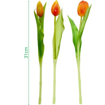 26. BOUQUET OF 7 ORANGE TULIPS 31 CM LIFE-LIKE SPRING DECORATION