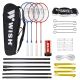 WISH ALUMTEC 5566 badminton set 4 rackets + 3 shuttlecocks + net + lines