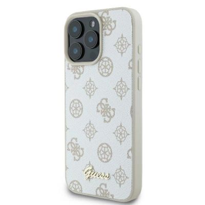 2. Guess Peony Script Logo MagSafe iPhone 16 Pro Case - White