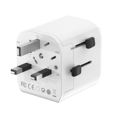 3. GEMBIRD UNIVERSAL GROUNDED TRAVEL ADAPTER 20W, WHITE