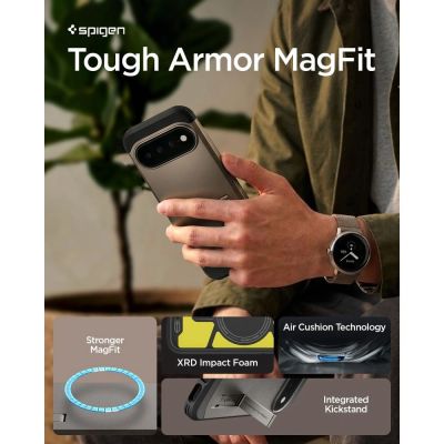 9. Spigen Tough Armor Mag MagSafe Case for Google Pixel 11 Pro XL - Dark Gray