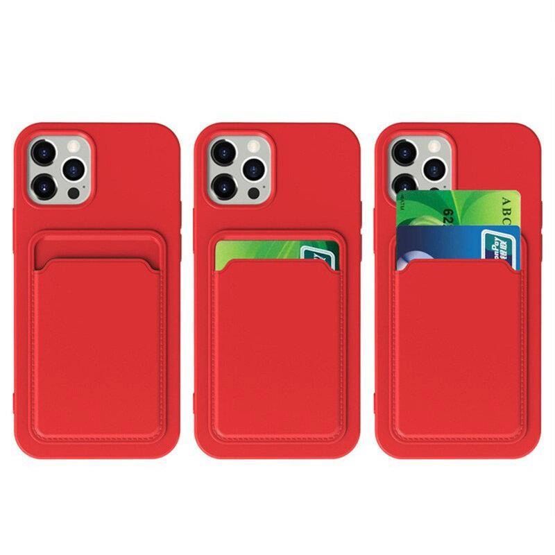 10. Card Case Silicone Wallet Case with Card Slot Documents for Samsung Galaxy A73 pink