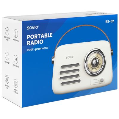 6. SAVIO PORTABLE RADIO WHITE RS-02