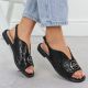 5. Women's black leather sandals S.Barski KV51-094