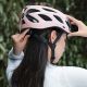 10. Rockbros Bike Helmet with Visor, Detachable UV Goggles, Detachable Visor, Unisex - Pink