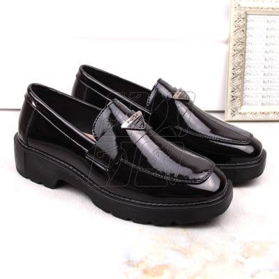 6. Filippo W PAW463 black patent leather slip-on shoes