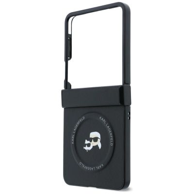 5. Karl Lagerfeld Karl&Choupette Pins MagSafe Case for Samsung Galaxy Z Flip 8 - Black
