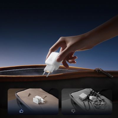 5. Joyroom JR-TCL05 45W GaN Wall Charger with Cable Organizer - White