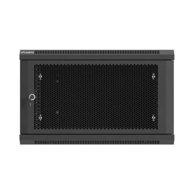 12. Lanberg 19" 6U 600x600 black wall-mounted rack cabinet with perforated doors (flat pack)