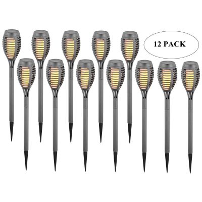 TORCH SOLAR LAMP DANCING FLAMES 12 LED SMD 7.5x7.5x46.5CM GRAY - 12pcs