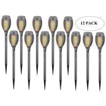 TORCH SOLAR LAMP DANCING FLAMES 12 LED SMD 7.5x7.5x46.5CM GRAY - 12pcs