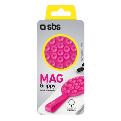2. SBS MAG Grippy MagSafe Compatible Holder with Suction Cup and Ear - Pink