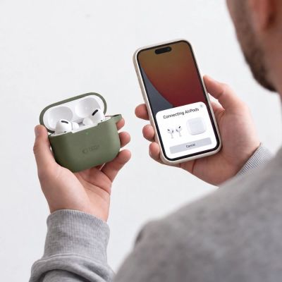 10. Tech-Protect Silicone Hook Case for AirPods 4 - Green