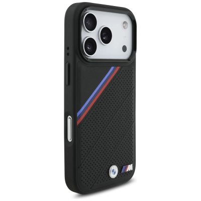 4. BMW M Tricolor Metal Logo MagSafe Case for iPhone 17 Pro - Black