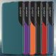 6. Eco Leather View Case cover for Samsung Galaxy S23+ with a flip stand blue