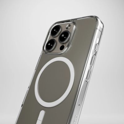 6. Puro Impact Clear D3O MagSafe Silicone Case for iPhone 16 Pro - Transparent
