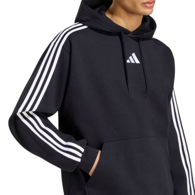 5. Men's adidas Essentials 3-Stripes Fleece Hoodie Black KY6602