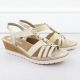 2. Women's wedge sandals with elastic bands, gold, Remonte R6264-91