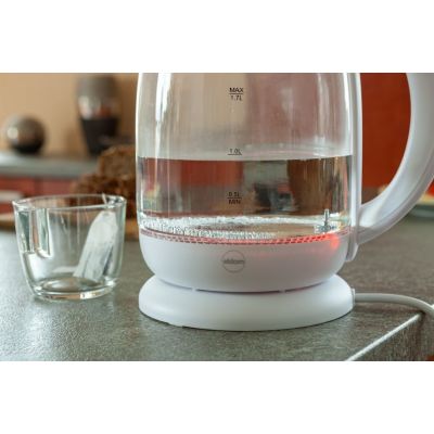 3. ELDOM LUMI GLASS KETTLE, CAPACITY 1.7 L, REG WATER TEMP., 2200 W, WHITE C510B