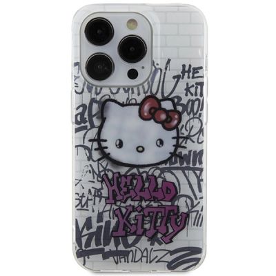 3. Hello Kitty IML Kitty On Bricks Graffiti case for iPhone 14 Pro Max - white