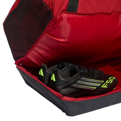5. adidas Tiro Duffle Large Sports Bag with Bottom Compartment, Red JY7950