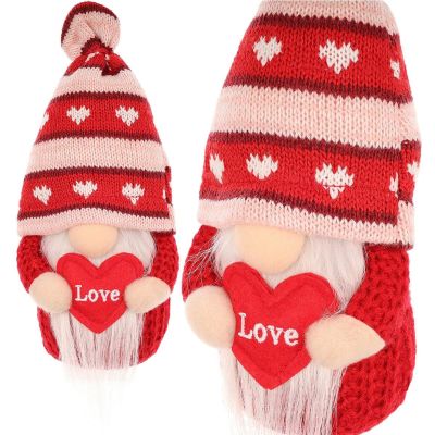 6. Gnome with a Love Heart 19cm Valentine's Day Decoration