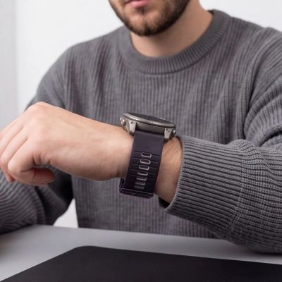 7. Tech-Protect Iconband Pro Strap for Garmin Fenix 5X / 5X Plus / 6X / 6X Pro / 7X / 8 / 8 Pro / 9 / 9 Pro (51 mm) – Black-Grey