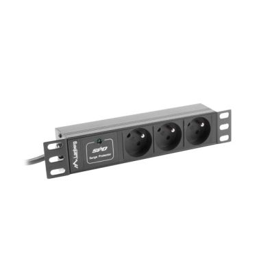 Lanberg RACK Power Strip PDU-03E-0200-IEC-BK (3 x Type E; 10 A; 2 m; black)