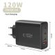 5. Tech-Protect NC120W-GAN 4-Port 120W Wall Charger - Black