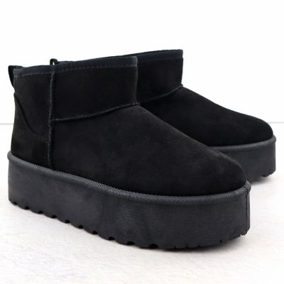 3. Women's black suede snow boots Potocki 16322