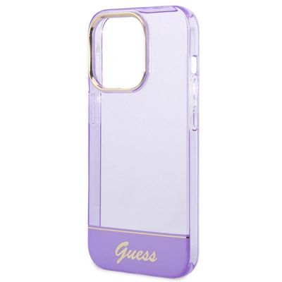 6. Guess Translucent Case for iPhone 14 Pro Max - Purple