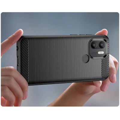 5. Carbon Case case for Xiaomi Redmi A1+ flexible silicone carbon cover black
