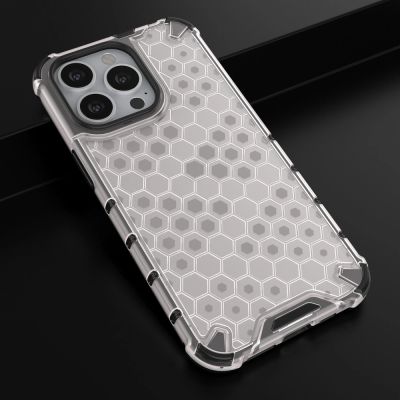 14. Honeycomb Case armor cover with TPU Bumper for iPhone 13 Pro transparent