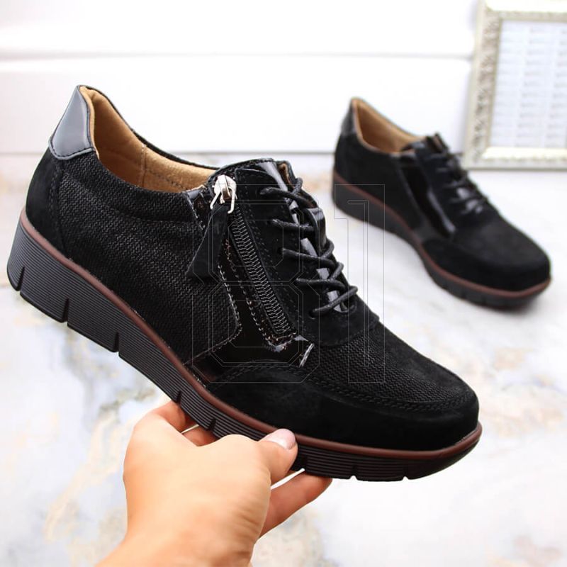 3. Filippo W PAW467 black leather wedge shoes
