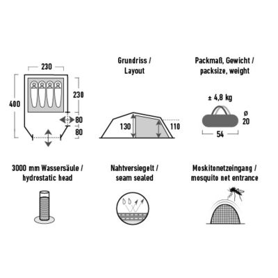 14. High Peak Falcon 4 LW Tent Olive Red 10334