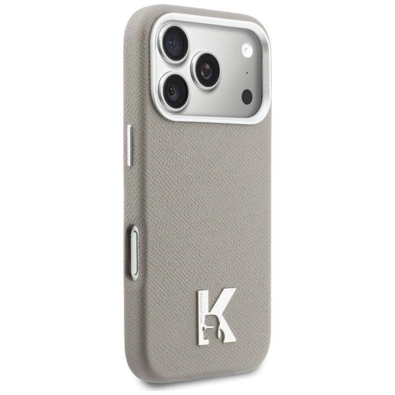 4. Karl Lagerfeld Karl Head Logo MagSafe Case for iPhone 17 Pro - Gray