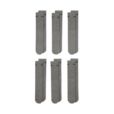 Nike Everyday Cush Crew Socks, 6 Pairs, Grey SX7666 064