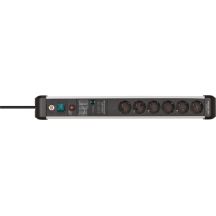 Brennenstuhl 1391010600 3 m power strip 6 x network sockets Indoor Black, Silver
