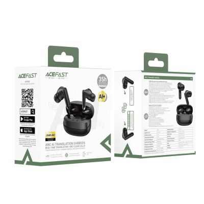 6. Acefast W8 TWS In-Ear Wireless Headphones with ANC ENC AI Translation - Black