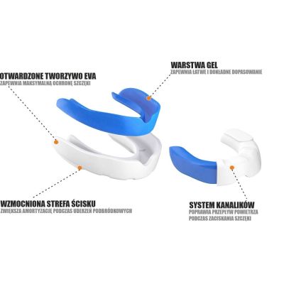 3. Gel Mouthguard + Box - White and Blue | GelTech