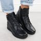 12. Black leather women’s wedge ankle boots Vinceza 39963