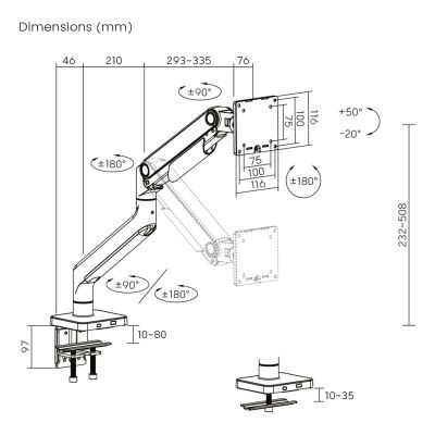 5. Digitus Single Monitor Mount, 49", 20 kg