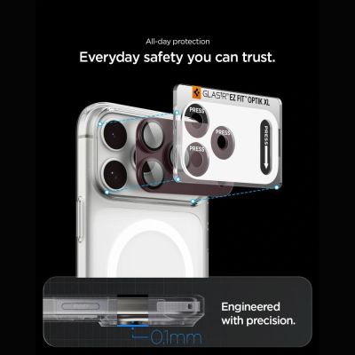 21. Spigen Optik Pro XL GLAS.TR EZ FIT Tempered Glass for iPhone 18 Pro Max - Dark Cherry