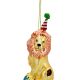 4. GOLD GLASS LION CHRISTMAS ORNAMENT, HEIGHT 14.5 CM