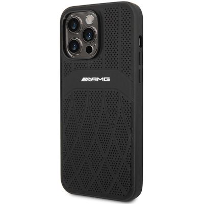 2. AMG AMHMP14XOSDBK iPhone 14 Pro Max 6.7" black/black hardcase Leather Curved Lines MagSafe