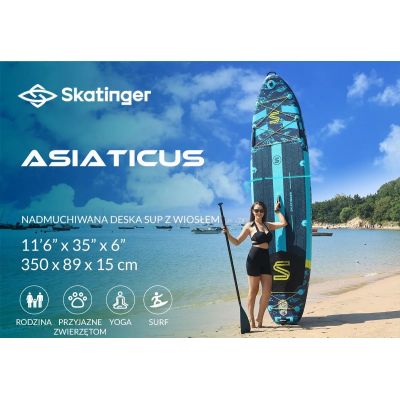 5. SUP board SKATINGER Asiaticus 350x89x15 cm Yoga